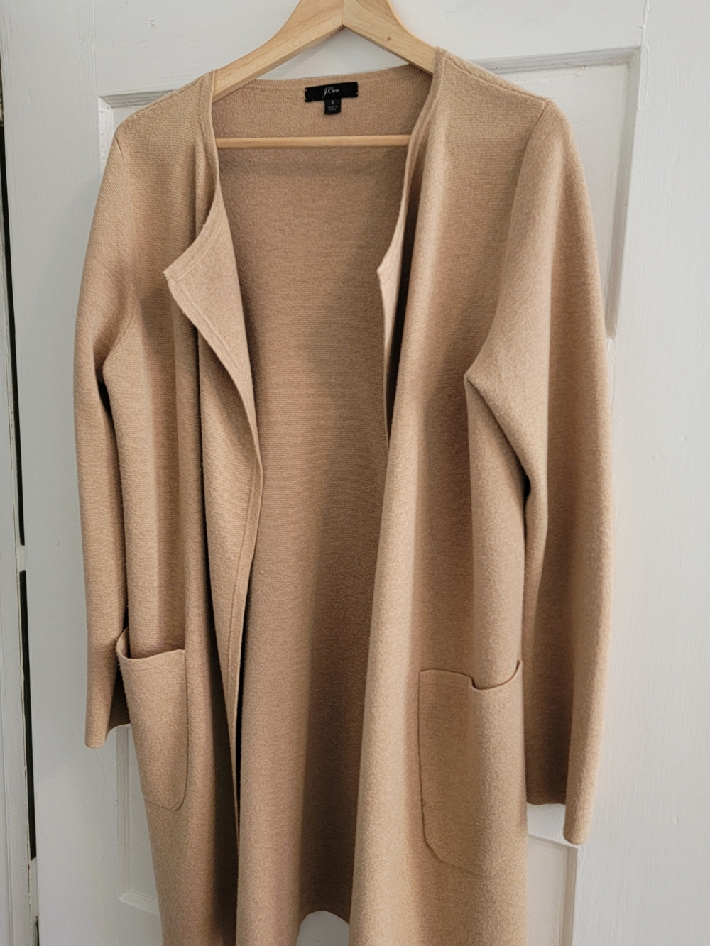 J. Crew Camel Open-Front Knit Cardigan